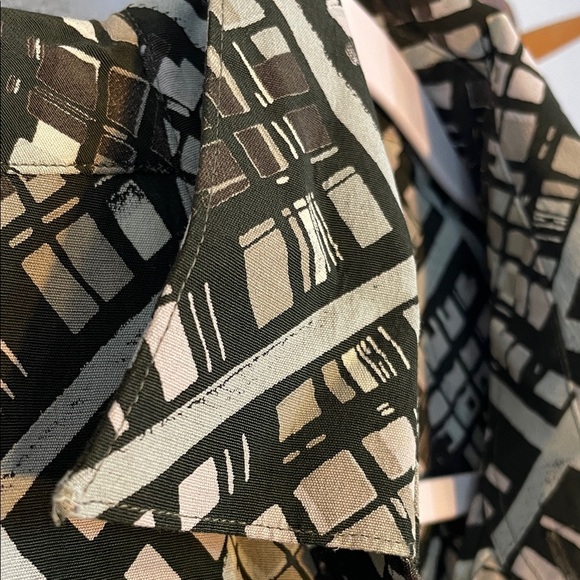 Vintage Gabicci Geometric Print Short Sleeve Button-Up Shirt – Size M - Picture 4 of 12